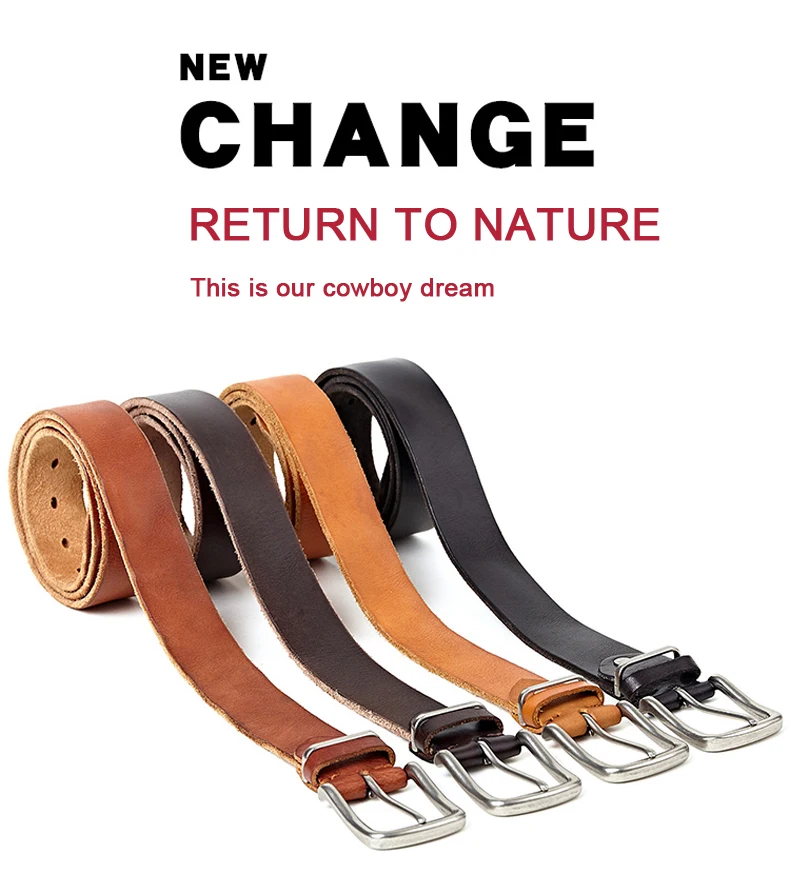 Leather belt men