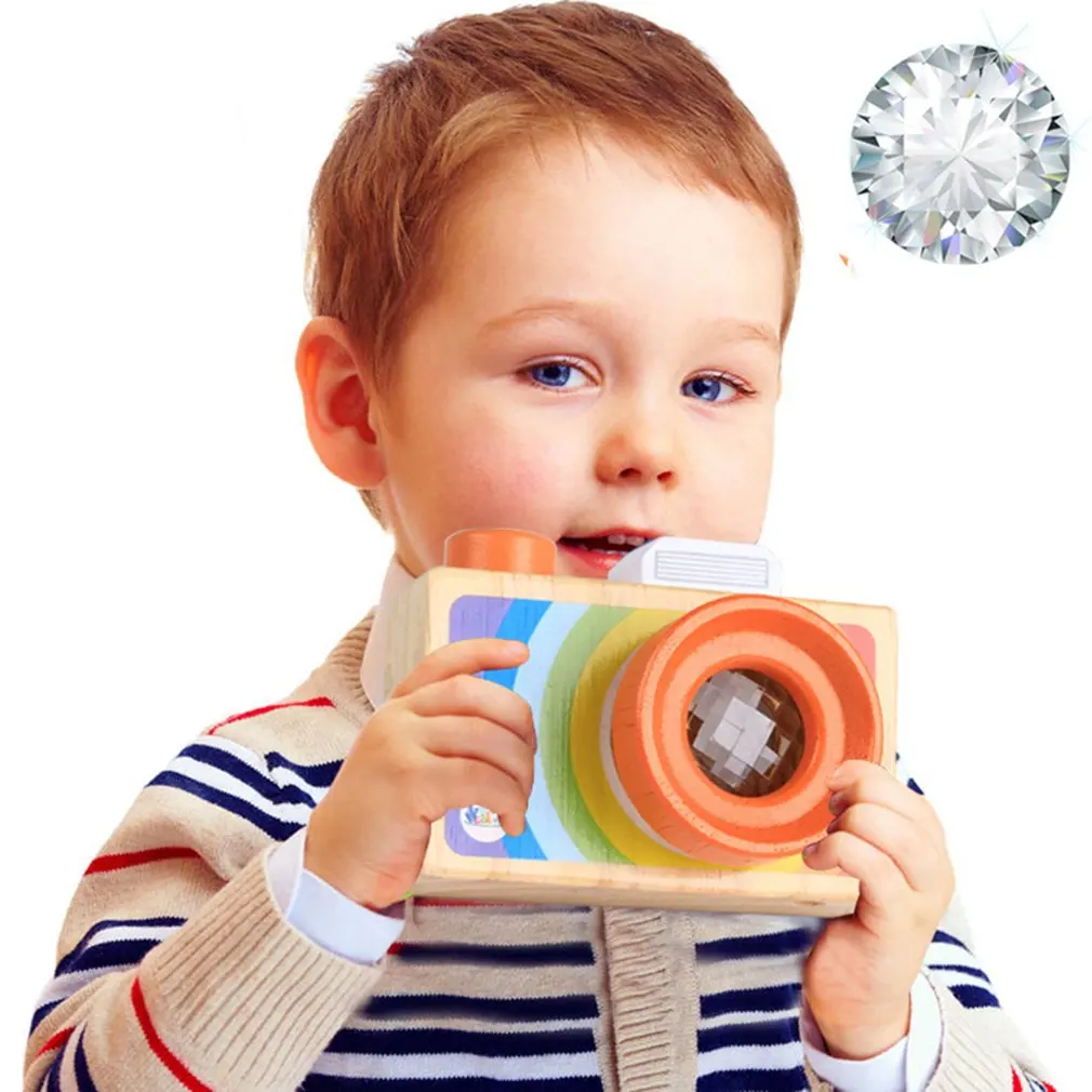 Children Simulation Camera Multicolor Wooden Baby Toy Convenient Play Unique Design Fine Craftsmanship Kaleidoscope |