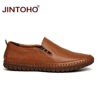 JINTOHO Big Size Men Genuine Leather Shoes Slip On Black Shoes Real Leather Loafers Mens Moccasins Shoes Italian Designer Shoes 4