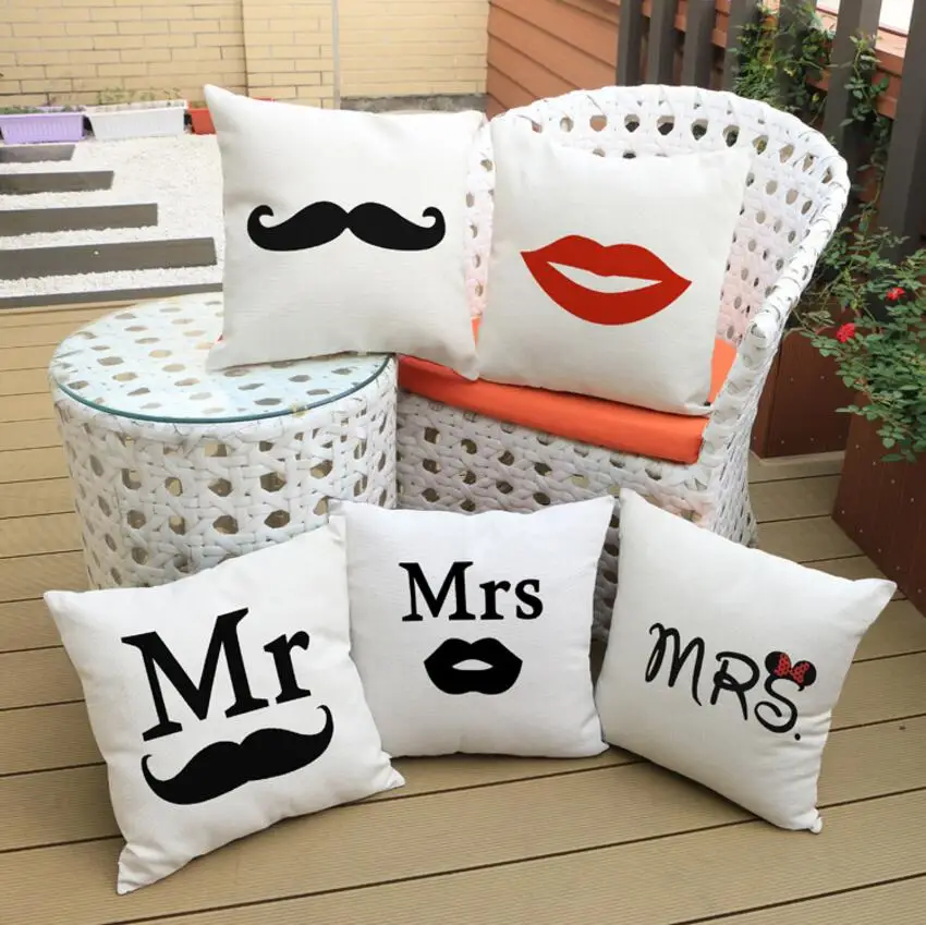 Achetez en gros m. mme housse de coussin en ligne à des grossistes ... Literie Lin Créatif