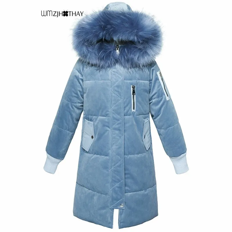 Big Fur Collar Hooded Women Jacket 2019 New Winter Thick