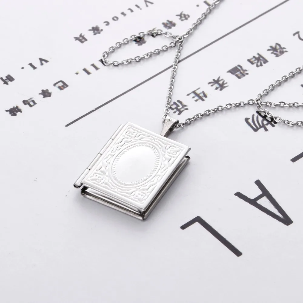 Everfast 1 шт. Новые квадратные ожерелья с кулоном в фоторамке подвески из