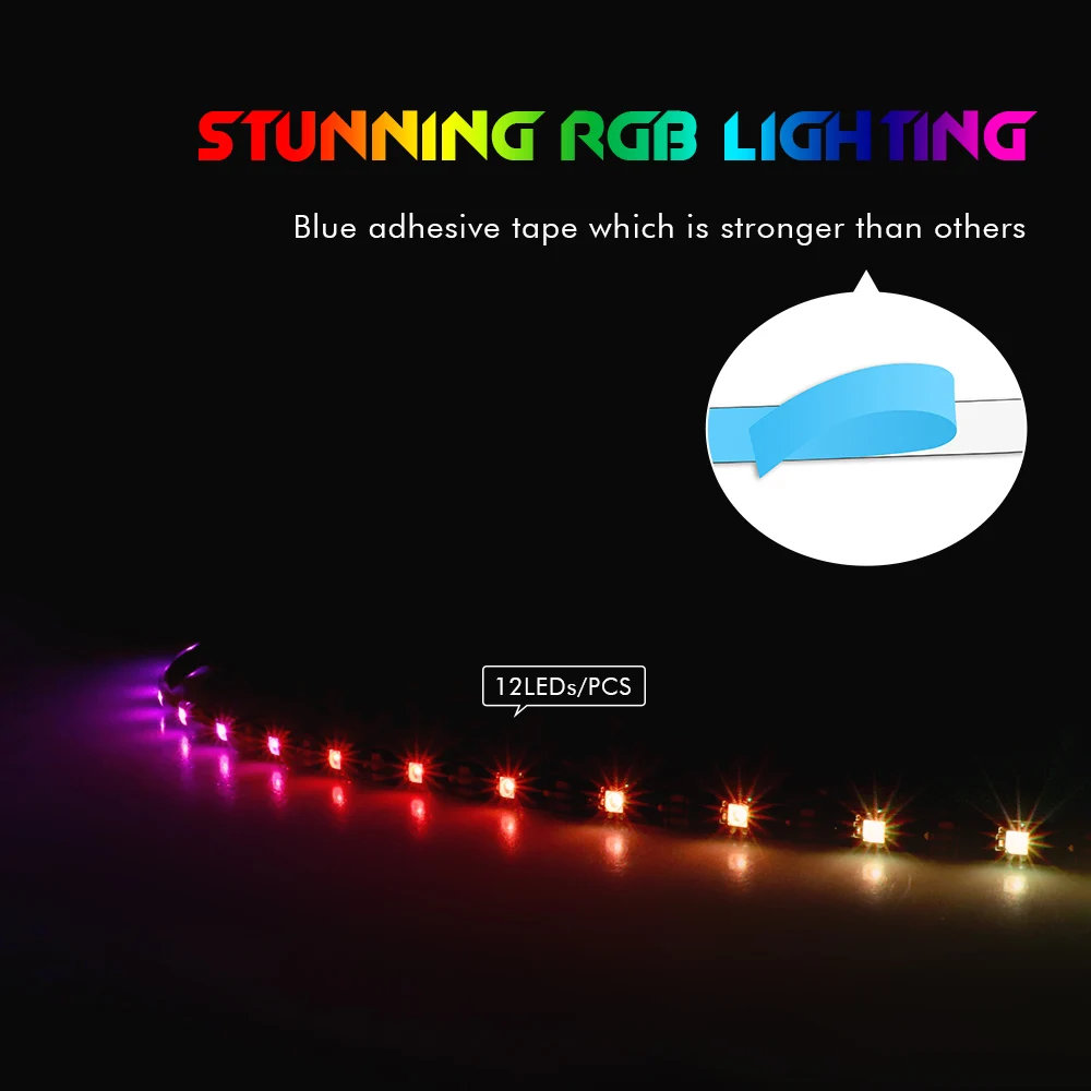 Индивидуально адресуемых RGB светодиодный полоски для iCUE Corsair светодиодный осветительный набор Декор ПК чехол светодиодный полосы 5V WS2812b Радуга Цвет полосы