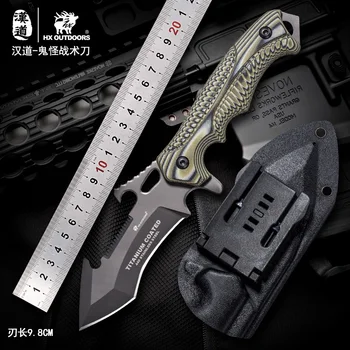 

HX Outdoors 58Hrc High Hardness Straight Knife Portable Outdoor Camping Hunting Knives With K Sheath Survival Tool 5MM thickness