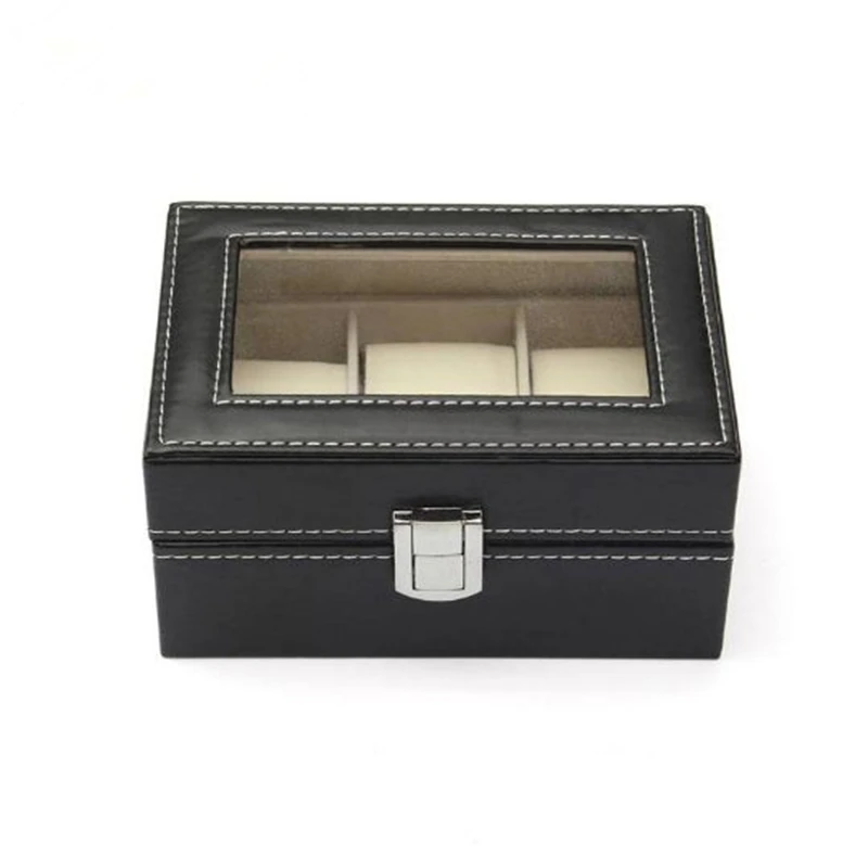 Часы Fanala Box 2/3 сетки черный из искусственной кожи коробка для ювелирных изделий часы Boite Montre Winder Органайзер чехол для хранения часов Дисплей Держатель