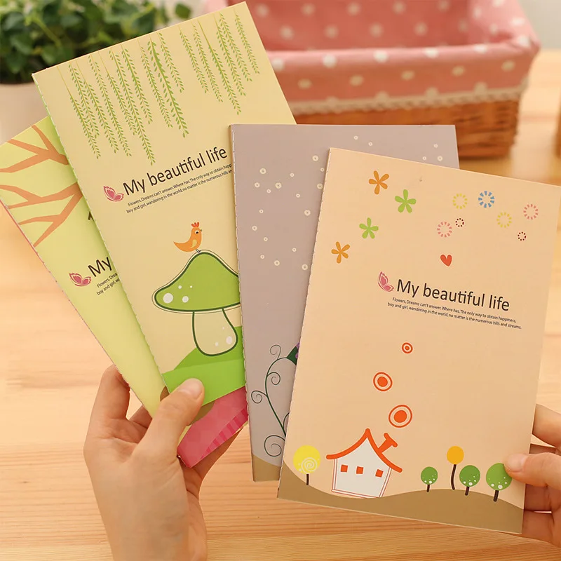 

4pcs/lot Korean Creative Stationery Childhood A5 Fashion Notebook Diary Notebook Student Practice Exercise Line Book
