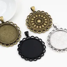 2 шт 30 мм Внутренний размер античный серебряный, бронзовый и черный классический стиль кабошон основа Установка Подвески