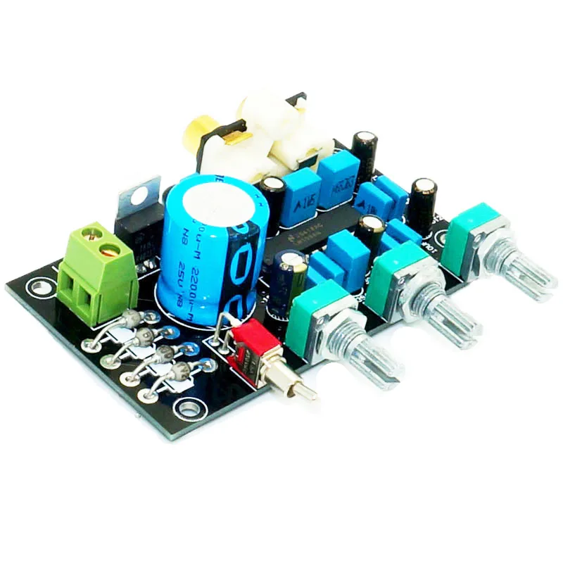 

Kaolanhon DC12V~25V Or AC12~18V LM1036 fever amplifier tone board with equal and high and low sound adjustment Tuning board