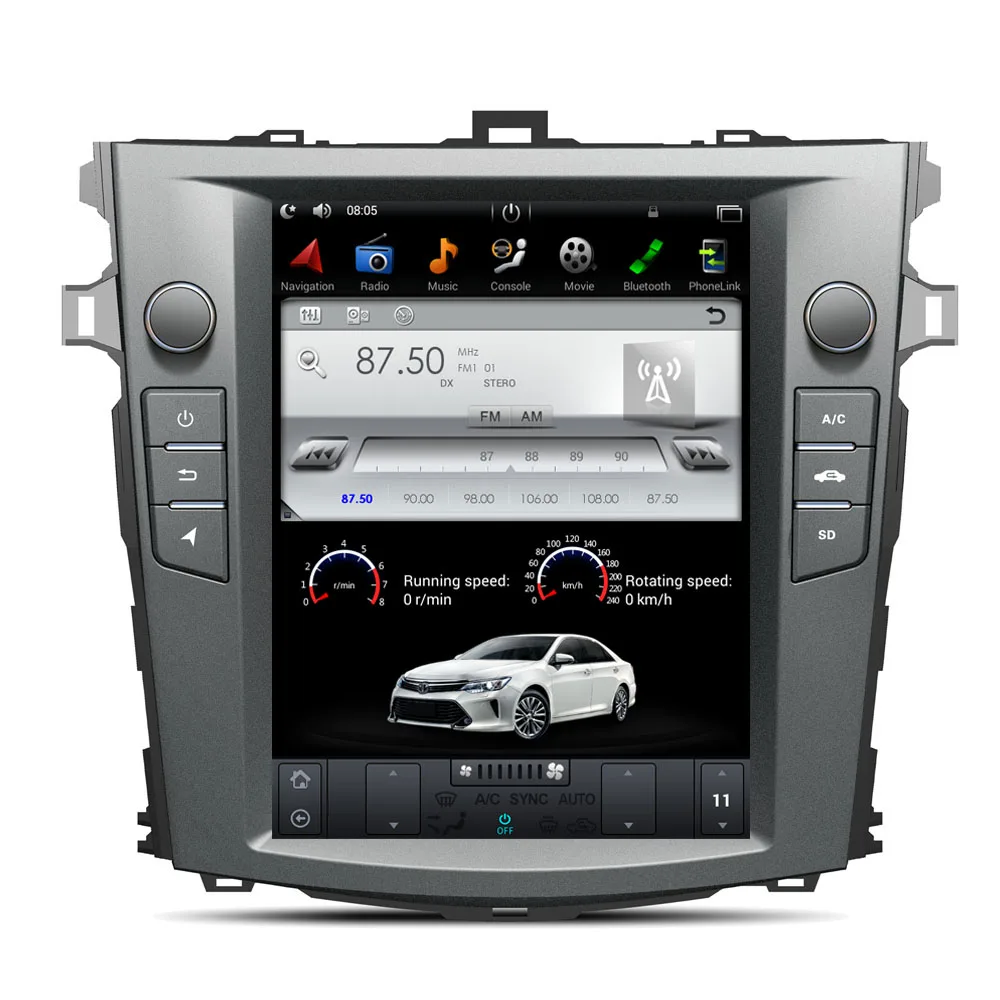 

10.4" Tesla Android Fit TOYOTA Corolla 2007 2009 2010 2011 2012 AUTO A/C Car DVD Player Navigation GPS Radio