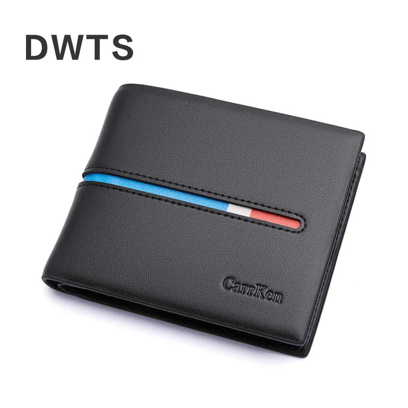

2018 New Men's Wallet Short Wallet Korean Version of The Cross-section Ribbon Hit Color Fashion Student Wallet Men Wallets