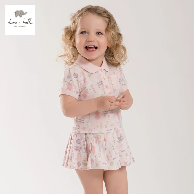 

DB3937 dave bella summer baby teenis dress girls pink sports dress Olympic Game series dress babi  costumes kids polo dress