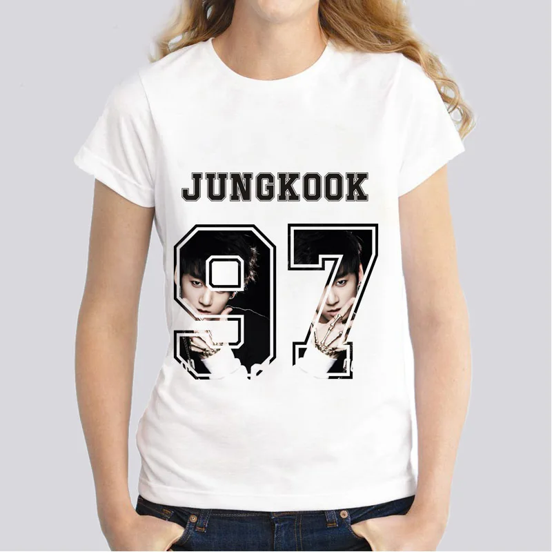 

Kpop Jungkook New Style kawaii t-shirt t shirt Women Tops Short Sleeve harajuku Tshirt female Casual girl WTs1046