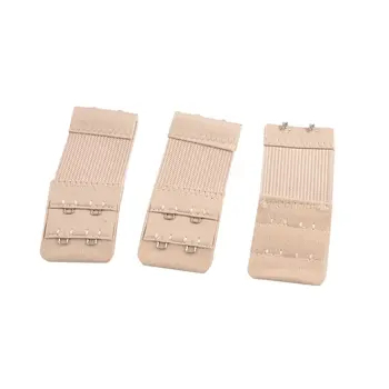

MYTL 3 Pcs Ladies Underwear 2 Rows Hooks Stretchy Bra Strap Extender Beige