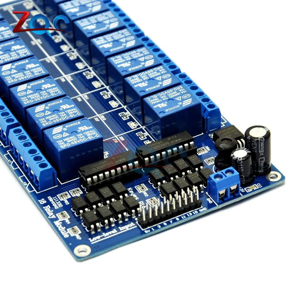 DC 5 в 16 канальный релейный модуль Интерфейсная плата для Arduino PIC ARM DSP PLC с защитой для оптронной пары LM2576 мощность 16 каналов