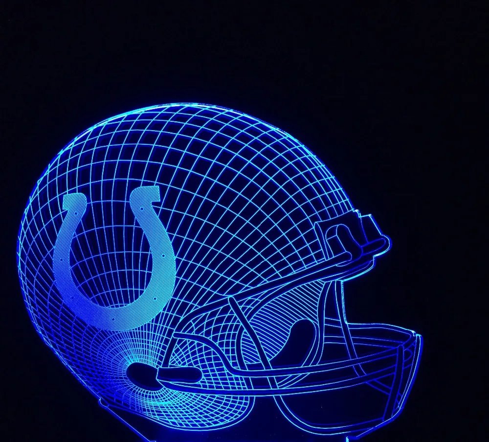 3D ночник футбол кепки логотип команды шлем сменные 7 цветов домашний декор вентиляторы рождественские подарки Lamparas