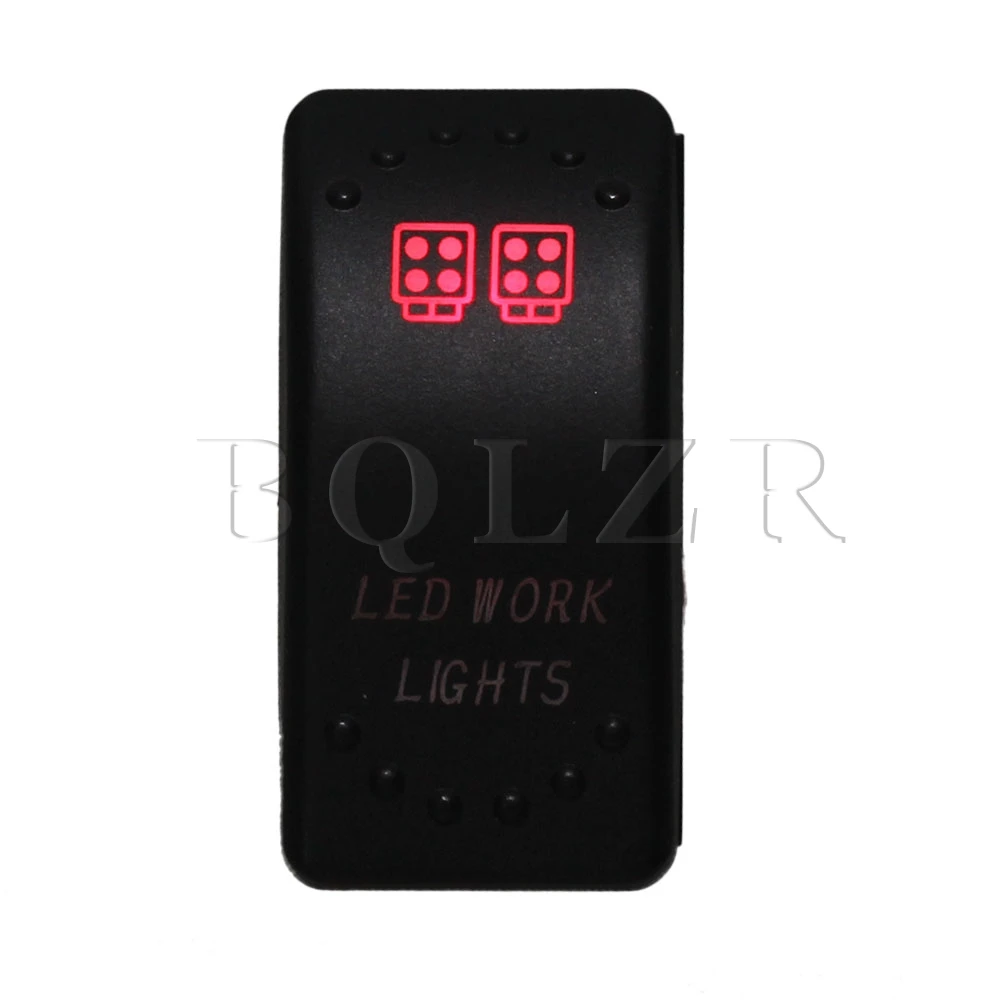 

BQLZR DC12-24V Waterproof Fire-retardant 3pin Rocker Switch ON-OFF Red Pattern Work
