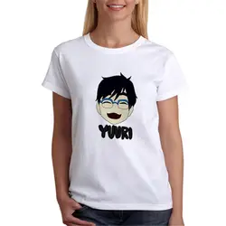 Юрий на льду Футболка женская футболка с коротким рукавом Футболка женская футболка с принтом футболка одежда белого цвета футболки wt5503