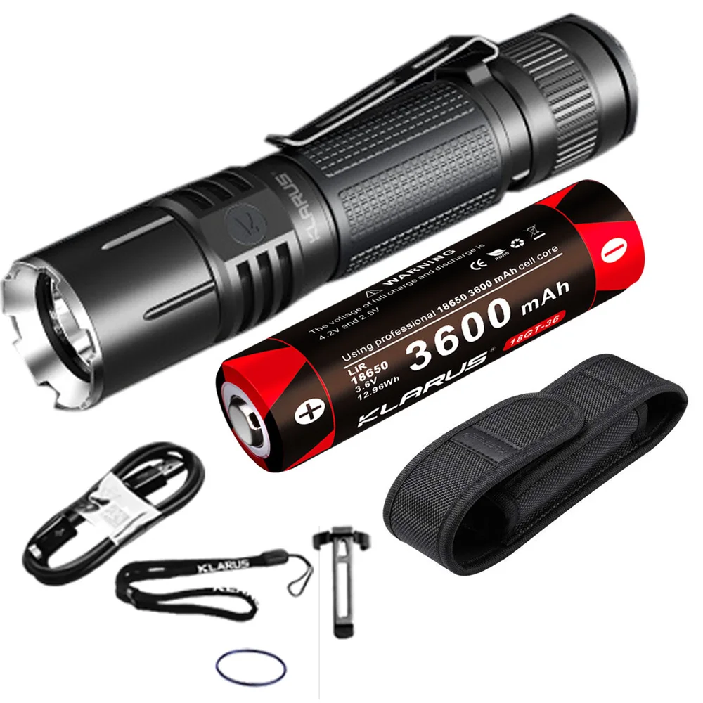 

Klarus 360X1 360 degrees Omni-Directional Dual Switch USB Charging Flashlight CREE XHP70.2 LED max 1800 lumen with battery