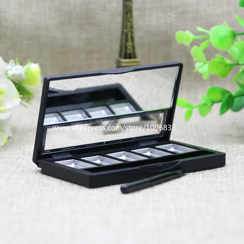 

20sets 5 Grids Colors Pallet Lipstick Case Empty Eyeshadow Box Blusher Compact Cosmetic Powder Press Container with Mirror Brush