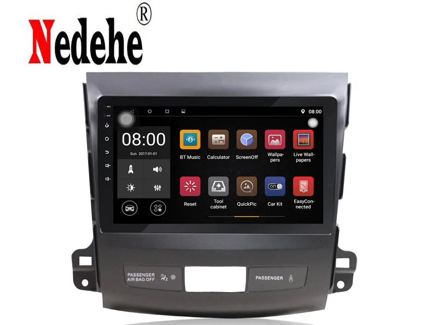 Perfect Nedehe 9 inch Android 8.1 full touch screen car multimedia system For Mitsubishi Outlander 2006-2014 car gps radio navigation 2