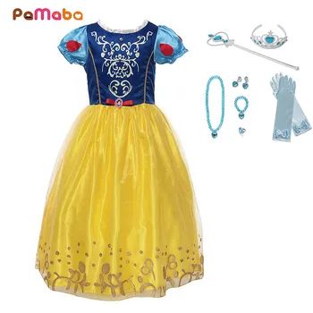 

PaMaBa Fantasy Cinderella Rapunzel Sofia Girls Princess Dresses Baby Clothes Kids Birthday Party Cosplay Outfit with Accessories