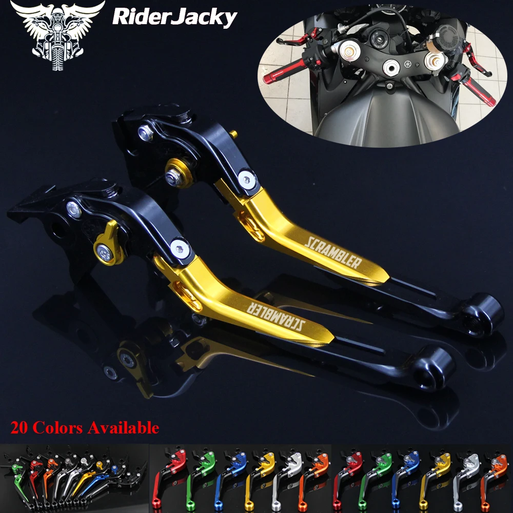 

Gold+ Black For Ducati Scrambler Cafe Racer 2017 CNC Adjustable Folding Extendable Motorcycle Brake Clutch Levers