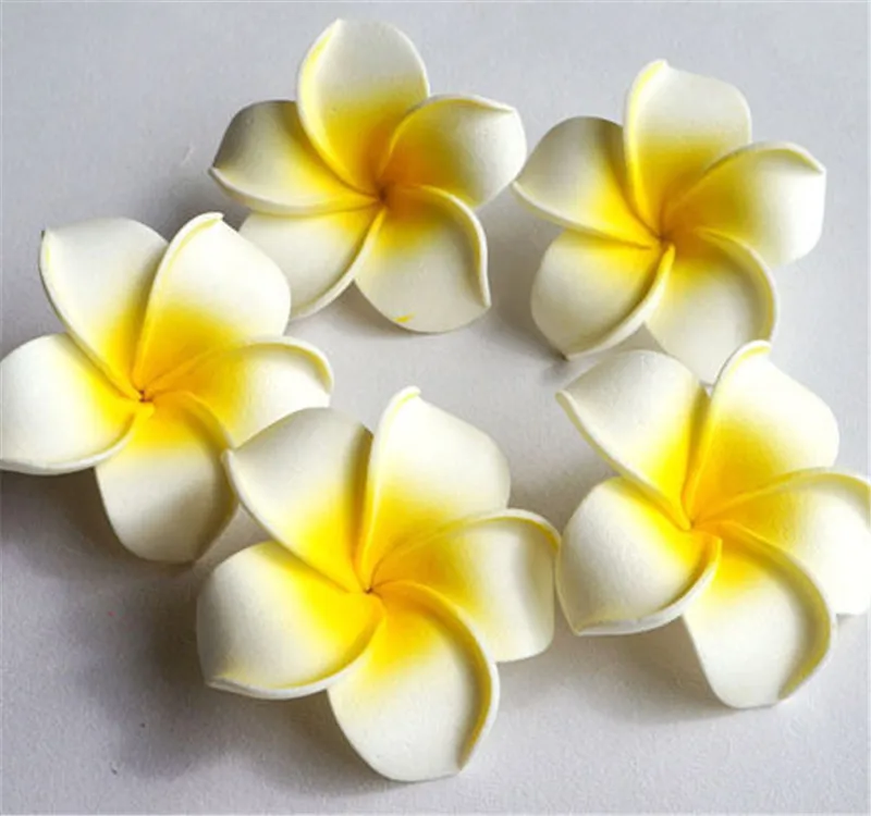 

Diameter 4/5/6/7/8/9CM white Foam Floating Frangipani/Plumeria/Hawaiian Bridal Flower for Garden Patio,Wedding,Party decoration