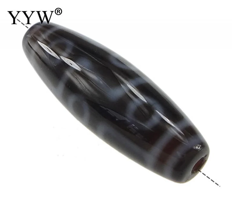 natural stone beads Natural Tibetan Dzi Beads for making diy Jewelry Oval nine-eyed &amp two tone Grade AAA 13x39mm Hole:Approx 2mm |