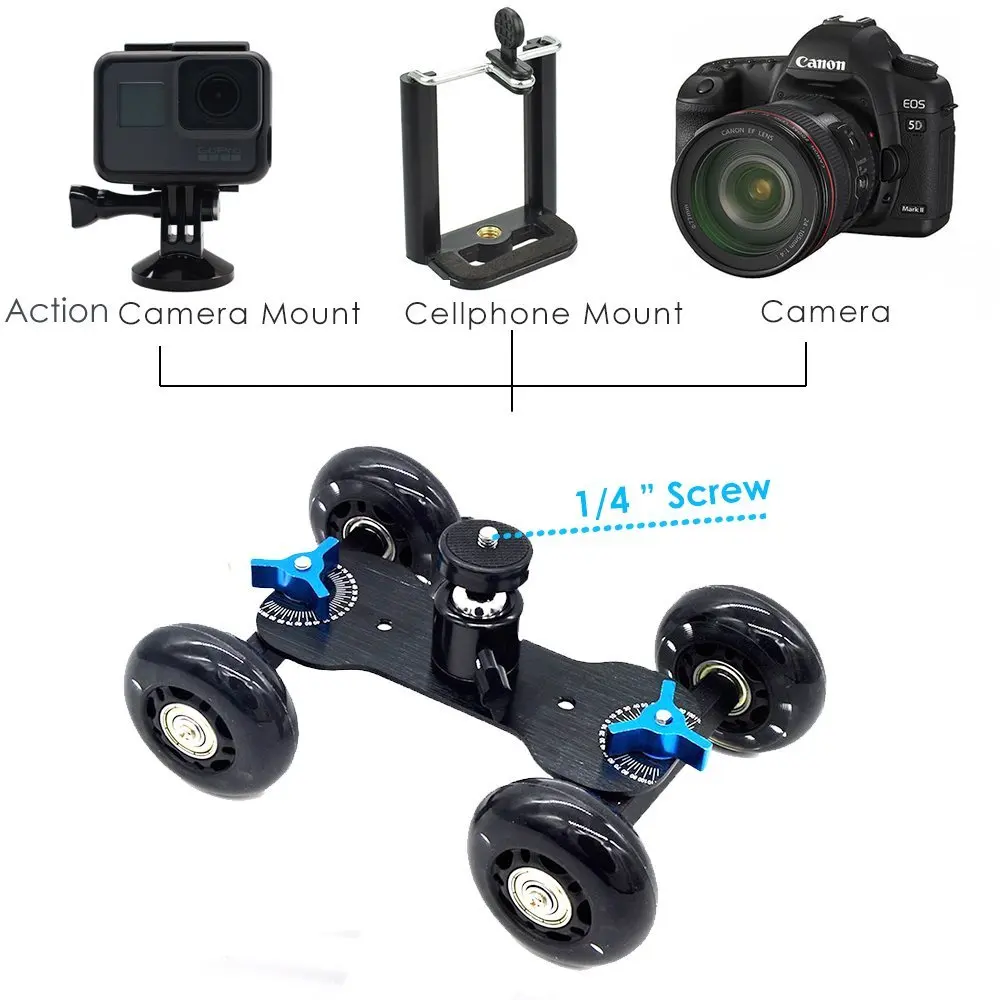 Настольный мобильный скользящий слайдер Долли для JVC GOPRO SJCAM EKEN Vivitar Dazzne Wimius Q1 DBPOWER