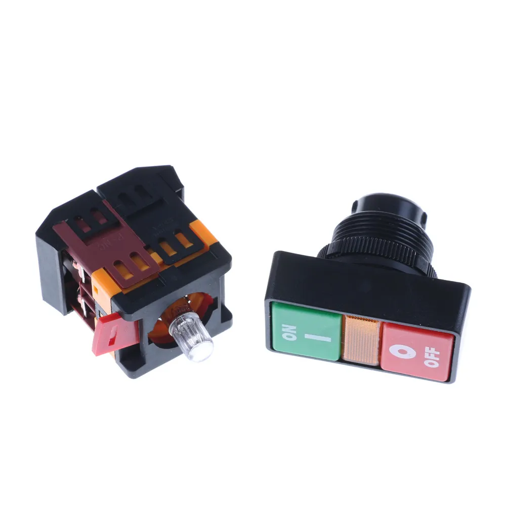 

ZLinKJ New Arrival Promotion! ON OFF START STOP Push Button w Light Indicator Momentary Switch Red Green Power