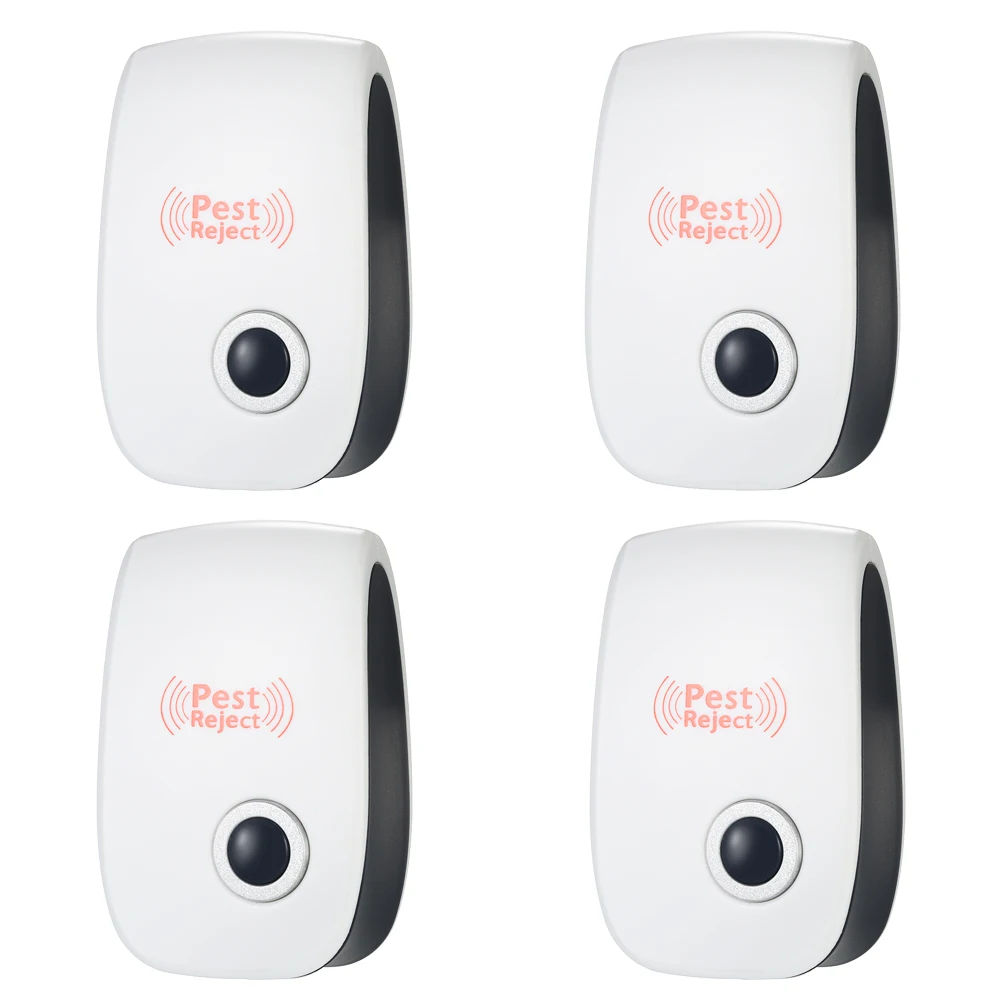 4pcs set Electronic Ultrasonic Pest Repeller Mosquito Mice Cockroaches Ants Spiders Roaches Non toxic Pest Repeller