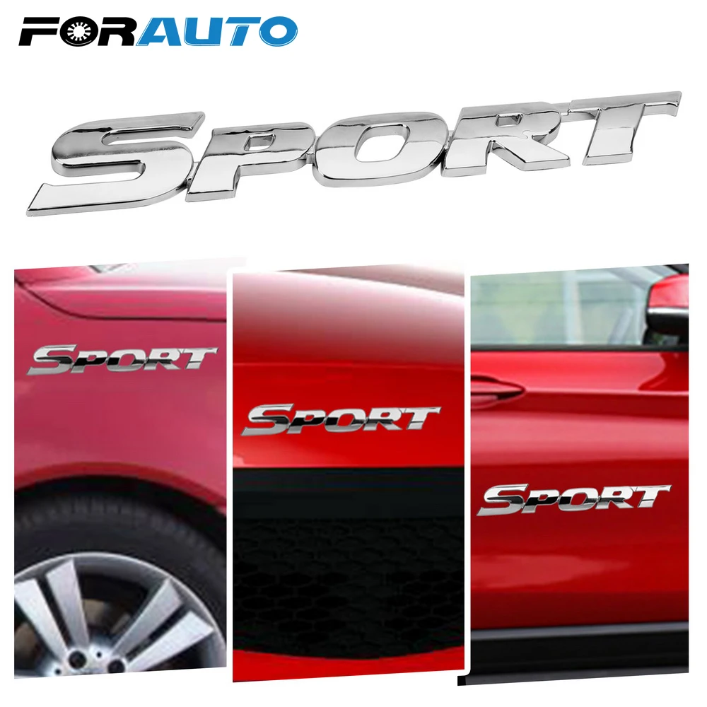 

Car Sticker SPORT Emblem Badge 3D ABS Chrome Logo Auto Door Decal For Toyota Highlander BMW HONDA VW KIA Auto Accessories