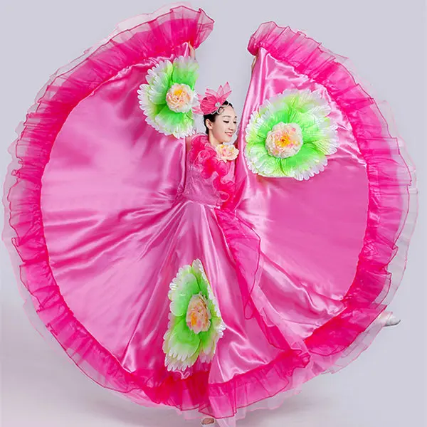 2018 new opening long-sleeved high-density pearl yarn petal dance skirt07