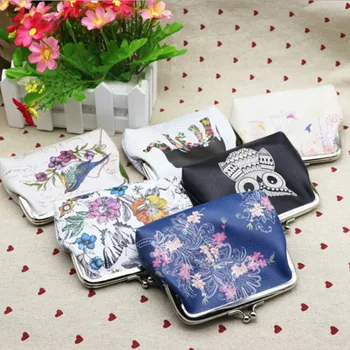 

Animal Print Women Mini Owl Bird Flower Wallet Card Holder Case Coin Purse Clutch Handbag Bag Monederos Para Mujer Monedas