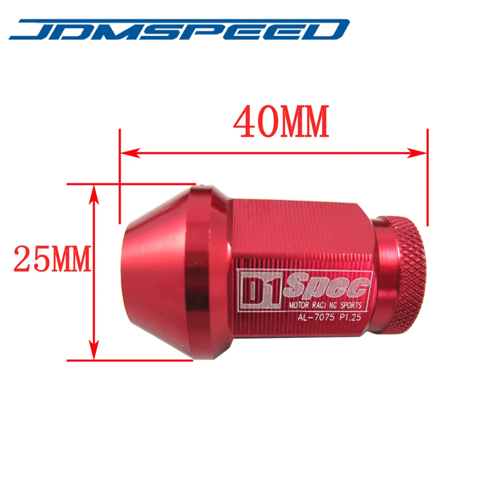Красный D1 SPEC JDM RACING M12X1.25 Колесные гайки 40 мм подходят для infiniti Nissan Subaru|lug nuts 40mm|lug