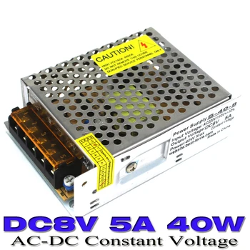 

Best quality dc power supply 8V 5A 40W Switching LED Driver for LED Strip AC100-240V Input to DC 8V fonte SMPS 10PCS