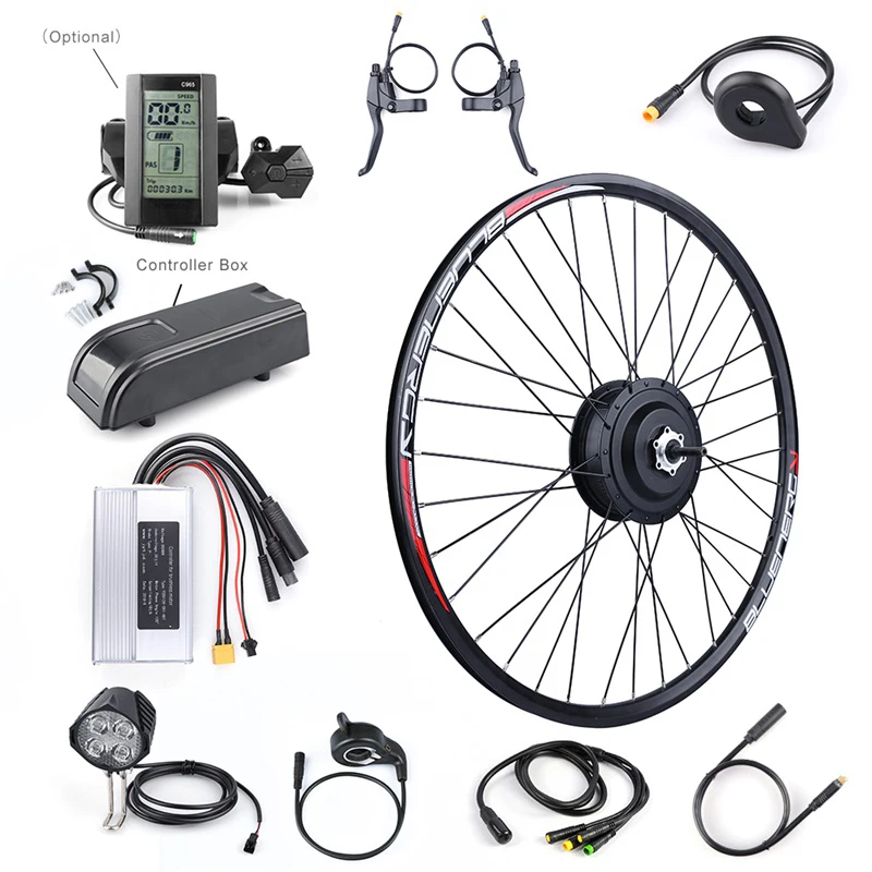 

48V 350W Electric Bike Rear Hub Motor Conversion Kit 20'' 26'' 27.5'' 700c Wheel With C961 850C Display For Bafang