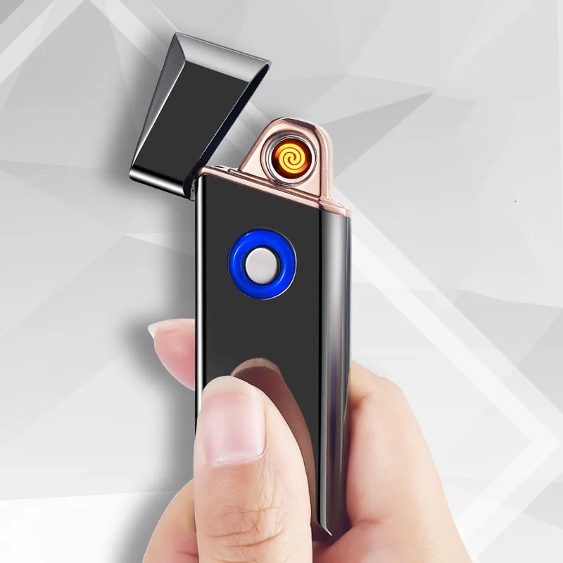 Button Ignition Tungsten Filament Heating Double sided Cigarette Lighter USB Charging Electronic