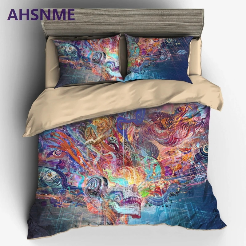Us 29 5 50 Off Ahsnme Sci Fi Skull Robot Bedding Set Luxury United States Australia Europe K Size Cover Set Set Super Soft 3d Printed Bed In Bedding