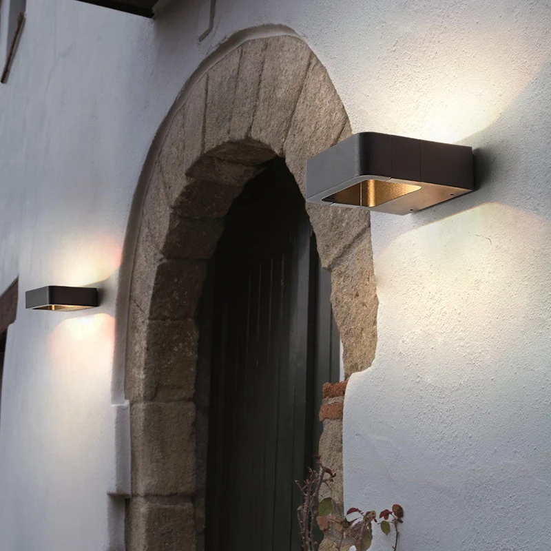Conduzida da Parede Impermeável ao ar Lâmpadas do Corredor Sala de Estar Home da Parede Iluminação da Porta do Pátio Luz da Varanda Livre Jardim Lâmpada Moderna Interior Luz 12 Luminárias de parede externas