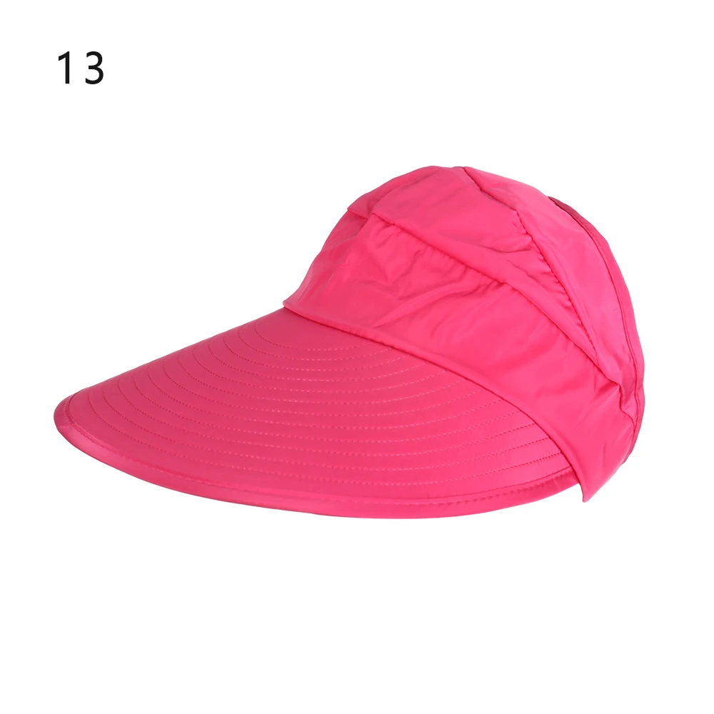 Новые шляпы от солнца для женщин Козырьки Шляпы рыбалка пляж солнцезащитная Кепка шляпа черная Повседневная женские летние шляпы конский хвост широкополый шляпа - Цвет: 13