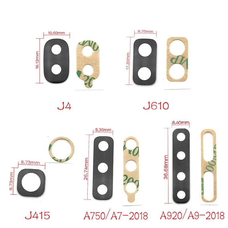 20 шт./лот для samsung A7 A750 A9 A920 J4 J415 J610 задняя камера объектив закаленное стекло с клеем