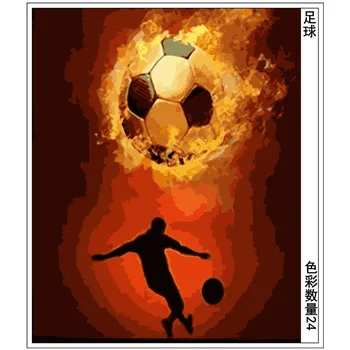 

Painting By Numbers DIY Dropshipping 40x50 50x65cmCool boy and football Figure Canvas Wedding Decoration Art picture Gift