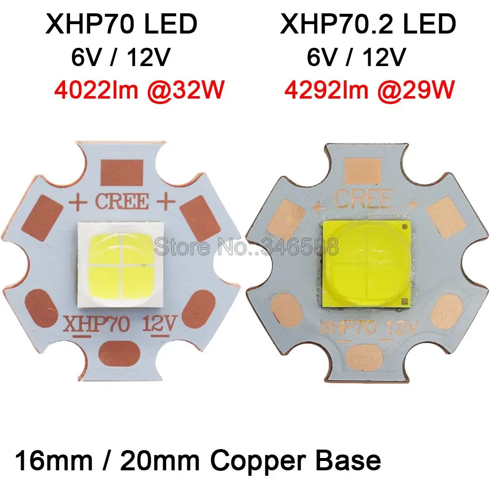 2 шт./лот CREE XHP70 XHP70.2 XHP 70 2nd Generation холодный белый нейтральный теплый светодиод Dido 6 в
