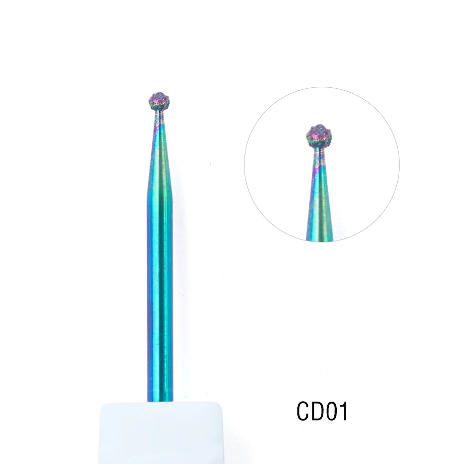 1 шт. алмазные фрезы для ногтей радужные фрезы-хамелеоны для маникюра, педикюра, удаляющие Гель-лак, станки LACD01-27