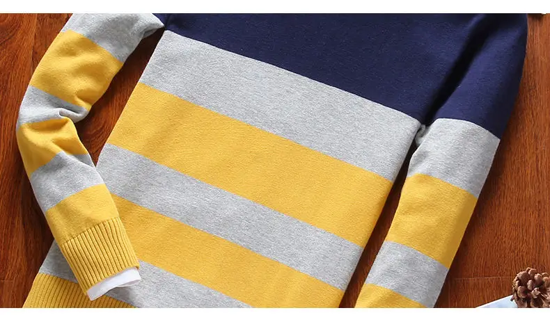 2018 New Mens Pullover Sweaters Autumn Winter Pure Cotton Sweater Pullovers Male Jumpers Striped MuLS Brand Knitwears Boys M-4XL 10