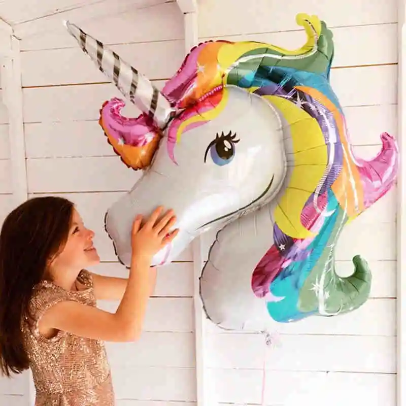 

1pc Large Birthday Balloons For Children Favors Pink animal Head Aluminium Foil Balloons Party Decorations ball