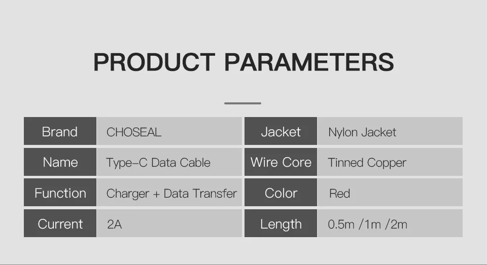 Choseal USB 2,0-USB-C быстрое зарядное устройство нейлоновая оплетка type-C кабель для передачи данных для samsung Galaxy S10 9 для huawei mate 20 Pro шнур зарядного устройства