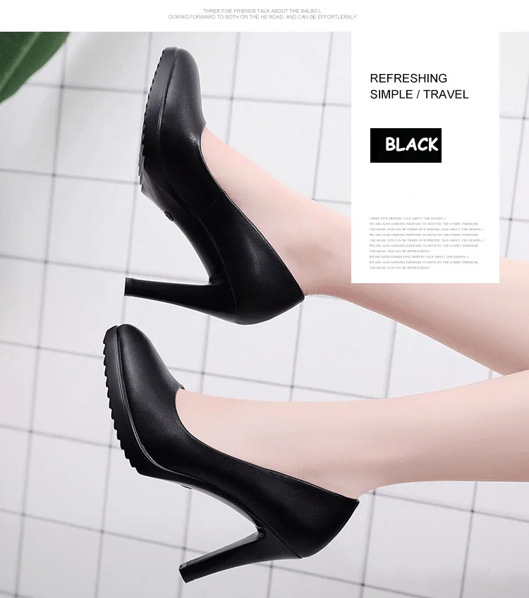 GKTINOO кожаные туфли женские туфли-лодочки с острым носком Sapato feminino; большие размеры; Узкие туфли на высоком каблуке модные черные рабочие туфли размера плюс; большие размеры 33-43