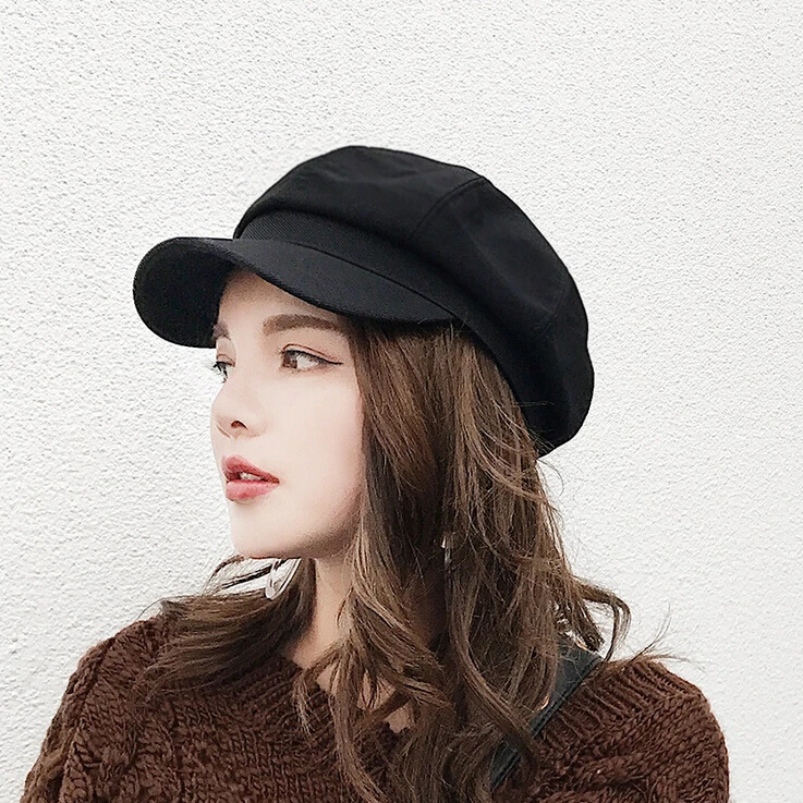 Cap Hat Beret Sombrero Mujer Boina Gorras Gorro 80s Vintage Women Ladies Newsboy Cap Biker Peaked Beret Driving Hat Casual New